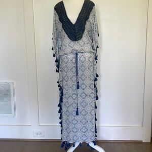 Taj by Sabrina Crippa crochet silk Kaftan maxi dress